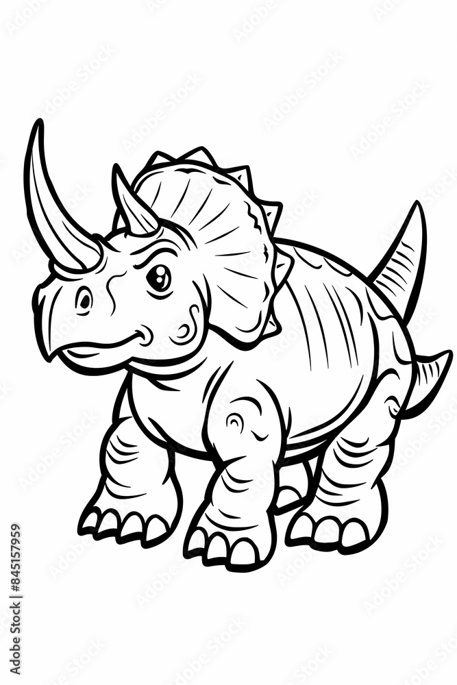 Dinosaur coloring page, cartoon style, white background, generative ai, generative, ai Dinosaur coloring page, cartoon style, white background, generative ai, generative, ai