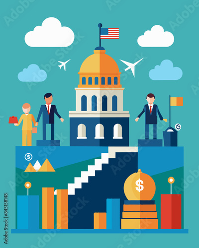 In an effort to boost foreign investment the government is introducing new regulations to streamline bureaucratic processes and ease restrictions.. Vector illustration