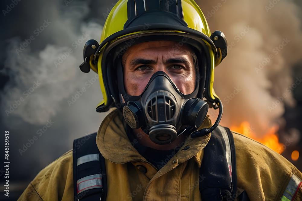 A portrait of a firefighter