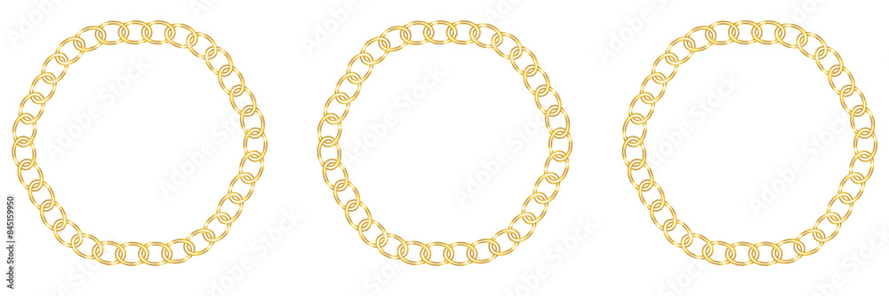 Luxury chains from base metals, fashion concept. Gold chain isolated. Vector necklace on white background. Chunky chain golden metallic necklace or bracelet. Luxury chains from base metals, fashion concept. Gold chain isolated. Vector necklace on white background. Chunky chain golden metallic necklace or bracelet.