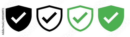 tick shield icon vector. symbol, sign, illustration, protection, guarded, safe