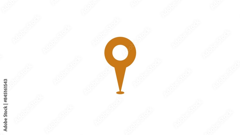 Map pin wave signal animation brown color on white background Map pin wave signal animation brown color on white background