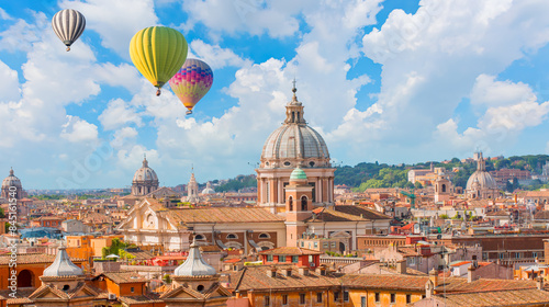 Fototapeta Naklejka Na Ścianę i Meble -  Roman house and Basilica dei Santi Ambrogio e Carlo al Corso  Rome, italy