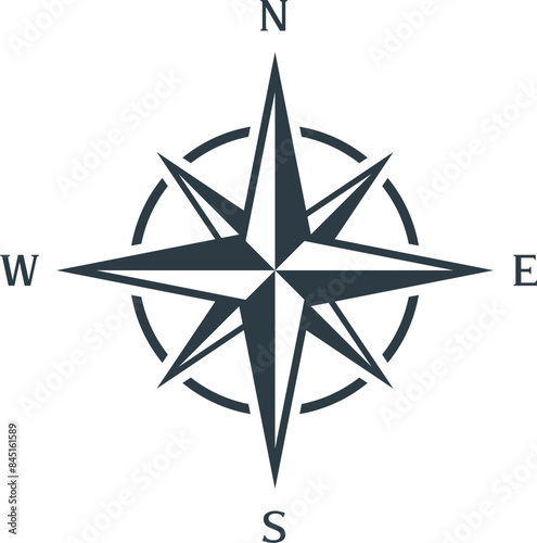 compass vector. symbol, sign, icon, ship, adventure