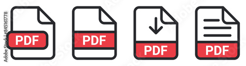Pdf file icon vector. symbol, sign, extension, format
