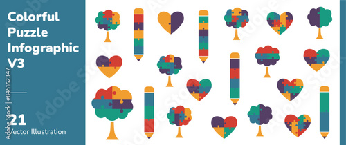 Colorful Puzzle Infographic 3