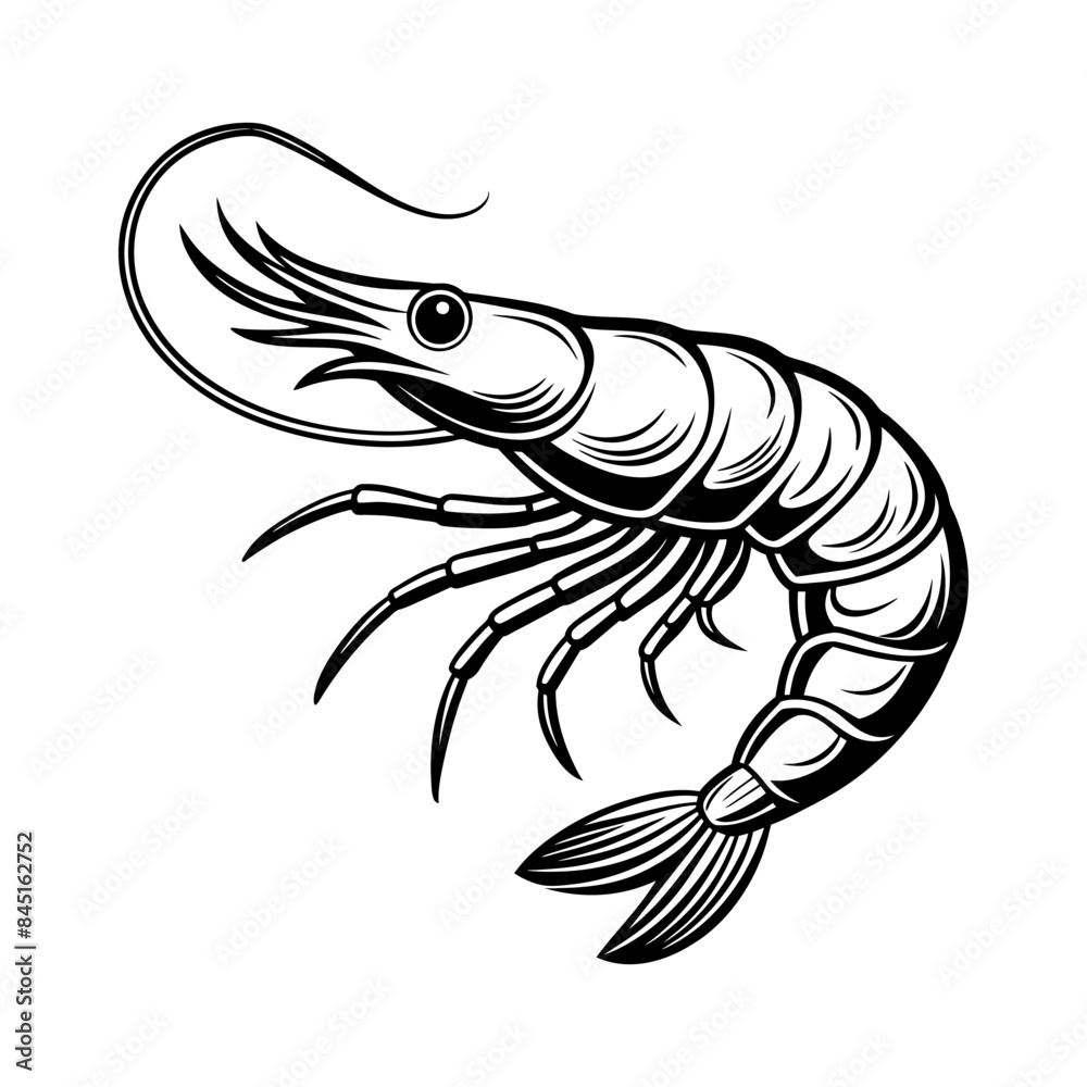 Shrimp silhouette vector illustration design Shrimp silhouette vector illustration design