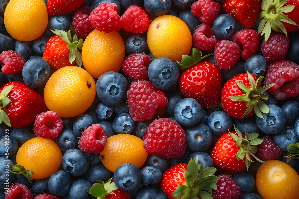Fresh Summer Berries and Fruits Assortment for Healthy Eating and Vibrant Food Photography Fresh Summer Berries and Fruits Assortment for Healthy Eating and Vibrant Food Photography