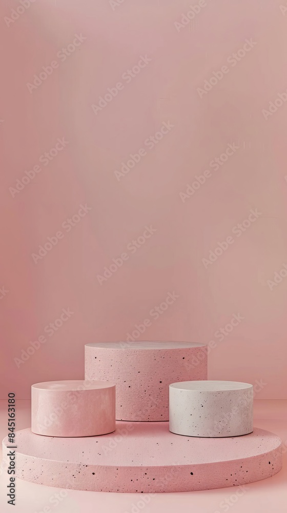 Platforms for Mock Up with Pink Pastel Theme Color Platforms for Mock Up with Pink Pastel Theme Color