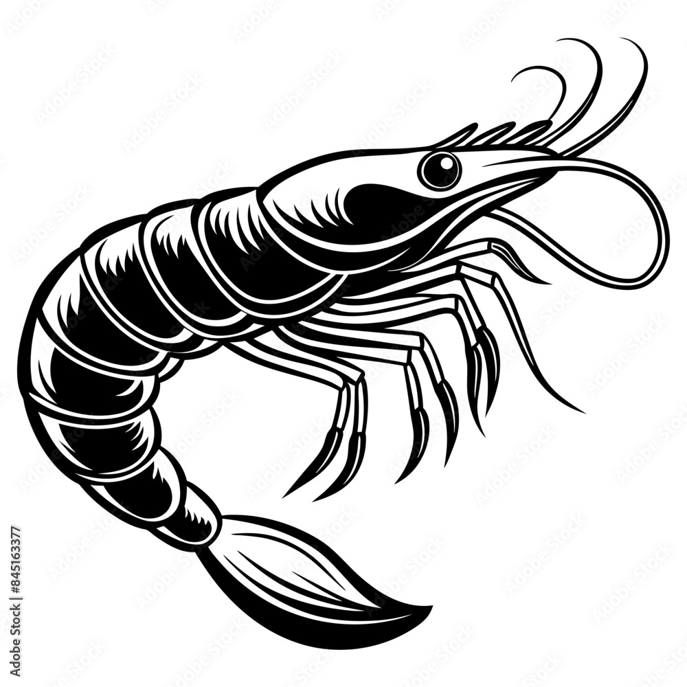Shrimp silhouette vector illustration design2 Shrimp silhouette vector illustration design2