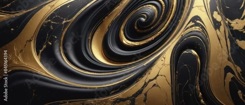 Panel kuchenny z motywem A black and gold marble texture background with swirling patterns