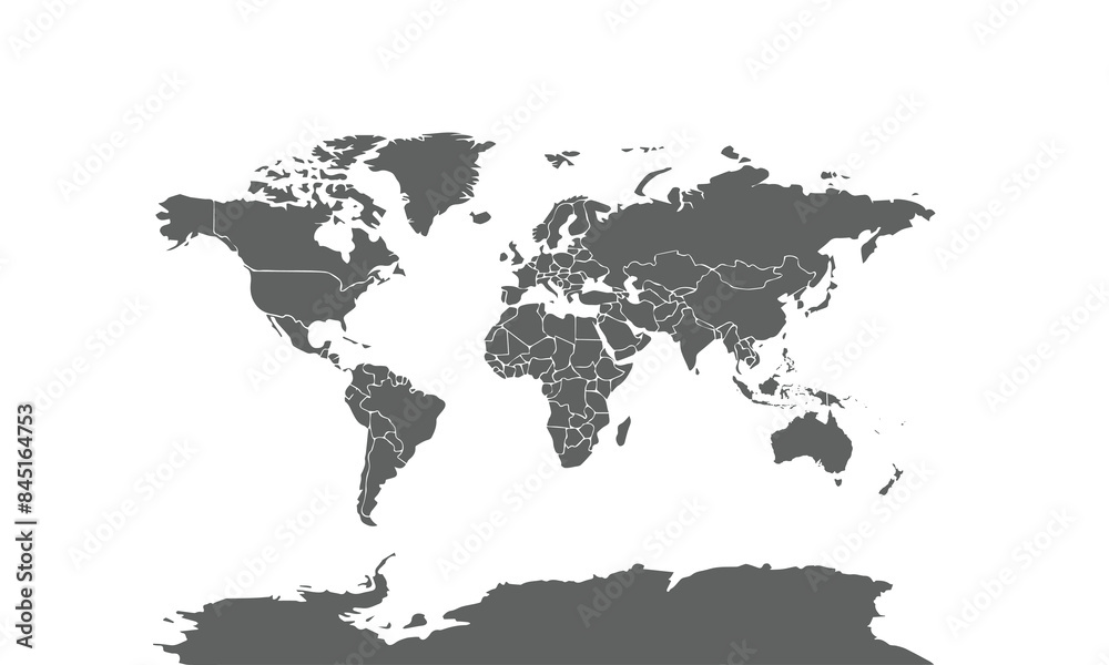 World map isolated on white background. for website layouts, background, education, precise, customizable, Travel worldwide, map silhouette backdrop, earth geography, political, physical. World map isolated on white background. for website layouts, background, education, precise, customizable, Travel worldwide, map silhouette backdrop, earth geography, political, physical.