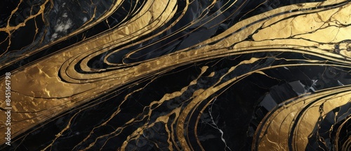 Panel kuchenny z motywem A black and gold marble texture background with swirling patterns