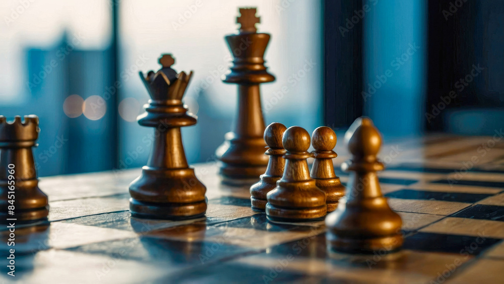Chess board game to represent the business strategy with competition in the world market. and find out the best solution to meet target objective and goal Chess board game to represent the business strategy with competition in the world market. and find out the best solution to meet target objective and goal