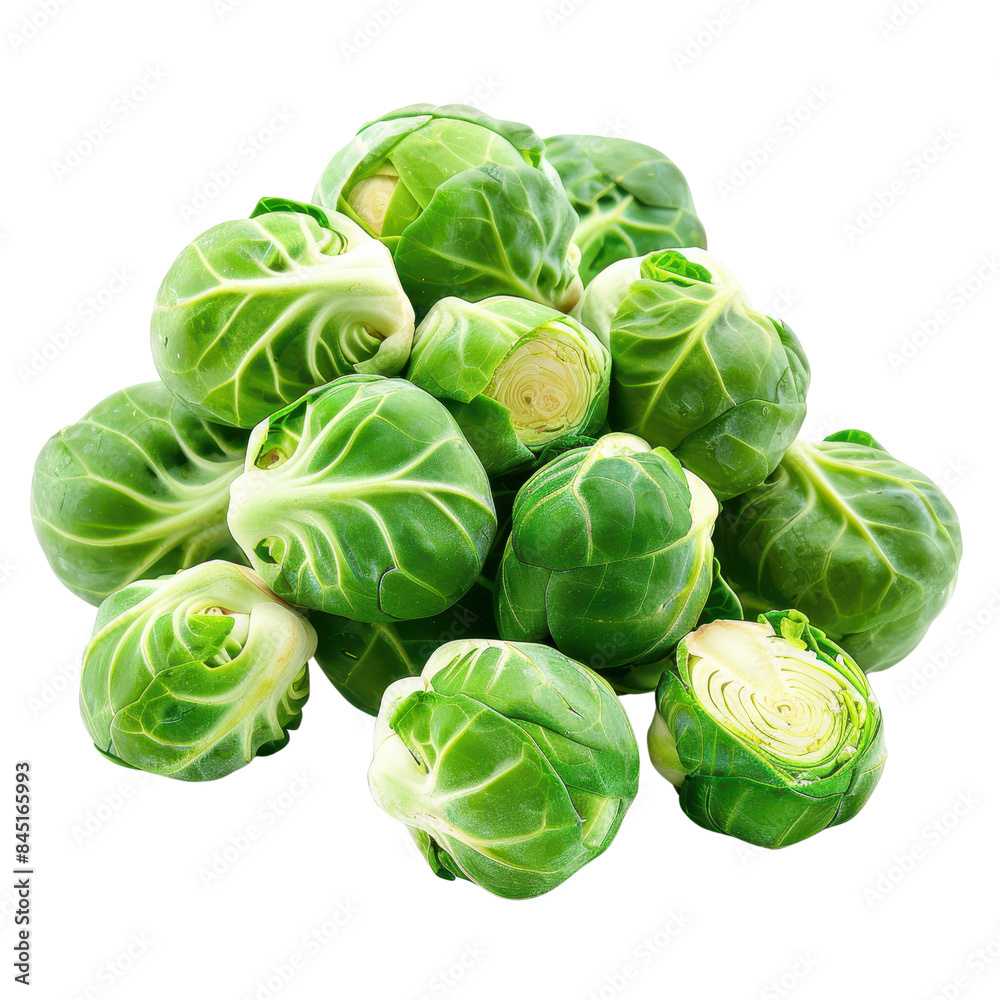 Fototapeta premium fresh Brussels Sprouts isolated transparent background