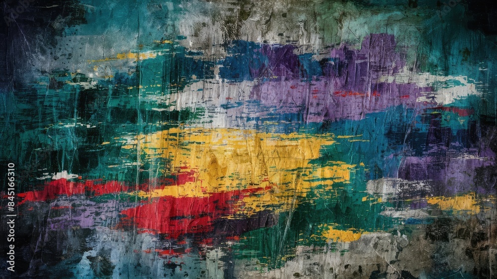Abstract Colorful Paint Strokes on Canvas Abstract Colorful Paint Strokes on Canvas