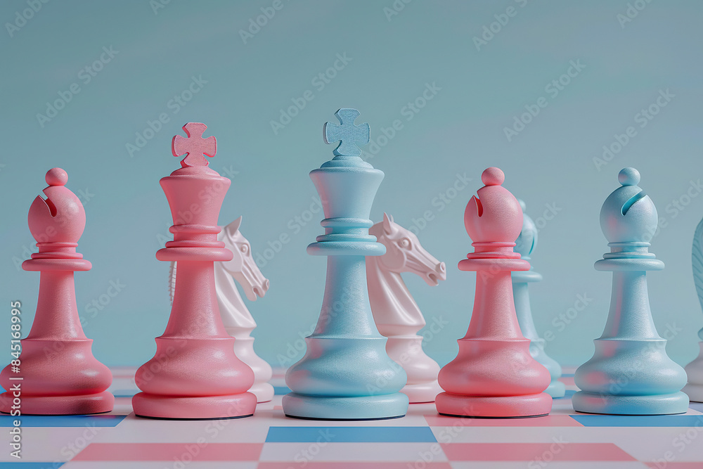 Strategic Chess Pieces on a Dark Board, Intense Game of Strategy and Tactics Captured in a Bold Composition Strategic Chess Pieces on a Dark Board, Intense Game of Strategy and Tactics Captured in a Bold Composition