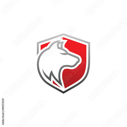 wolf shield logo design