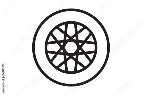 Bullock cart wheel icon vector and illustration art