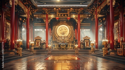 The Chinese palace is full of pigsties of gold and jewelry. Generative AI.