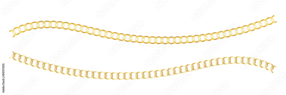 Set of chain vector icons on white background. Black long chain. Vector 10 Eps. Set of chain vector icons on white background. Black long chain. Vector 10 Eps.