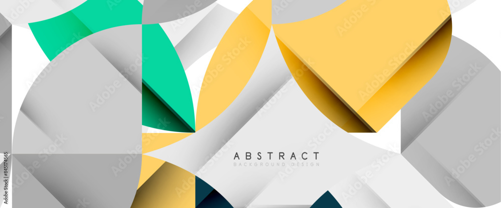 Minimal geometric elements on white. Petals, round triangles, star Minimal geometric elements on white. Petals, round triangles, star