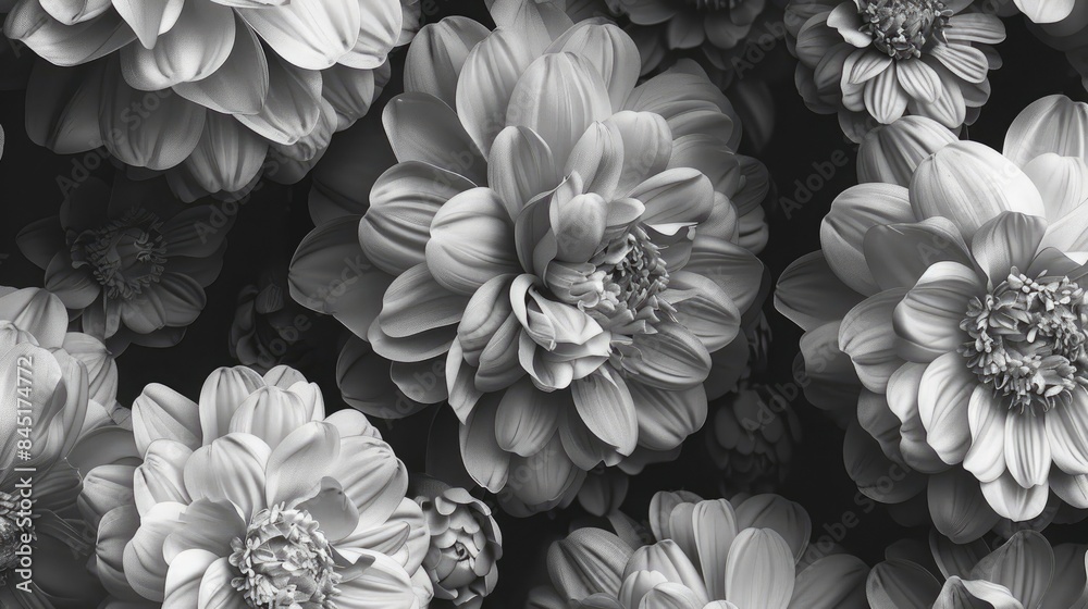 Flourishing flowers captured in monochrome Flourishing flowers captured in monochrome