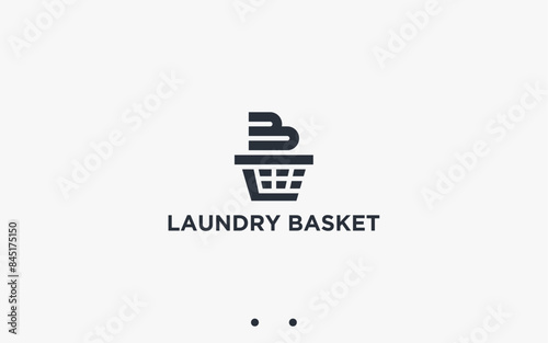 letter lb laundry logo design vector silhouette illustration