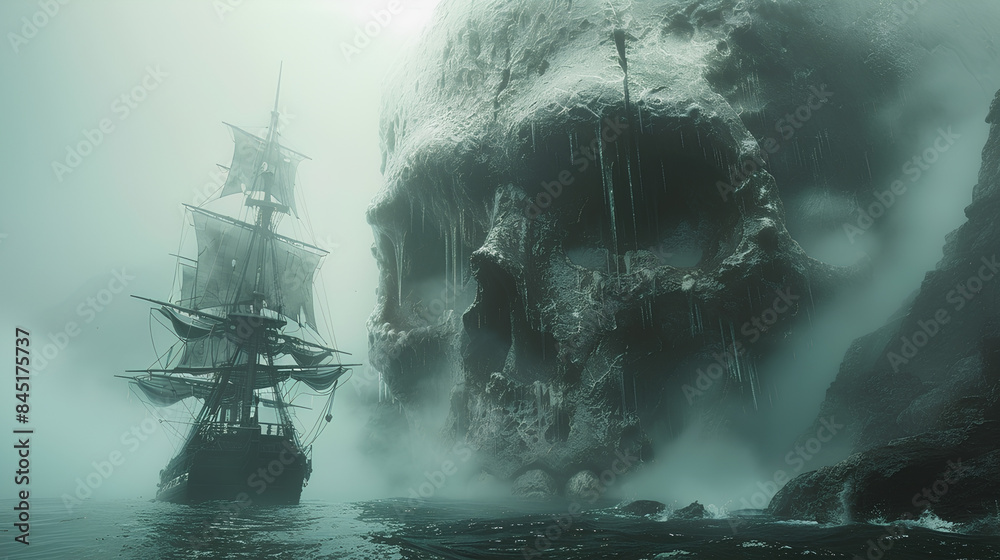 Fototapeta premium pirate ghosts in the scary sea