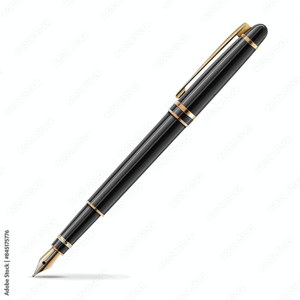 a black and gold fountain pen with gold trim a black and gold fountain pen with gold trim