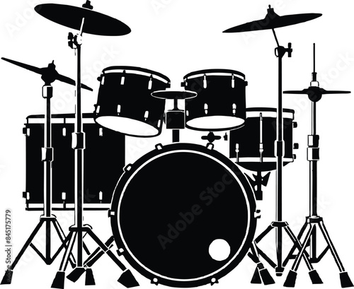 drum kit set illustration isolated on white background eps 10