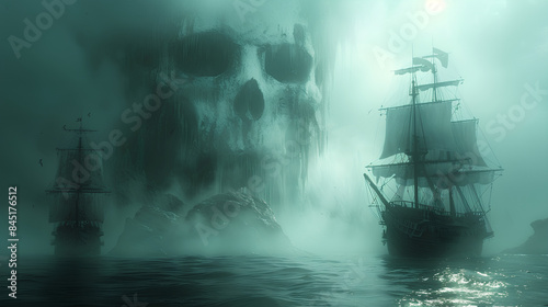 pirate ghosts in the scary sea