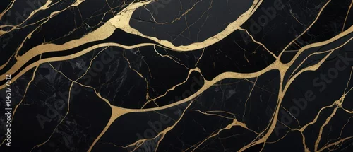 Panel kuchenny z motywem A black and gold marble texture background with swirling patterns