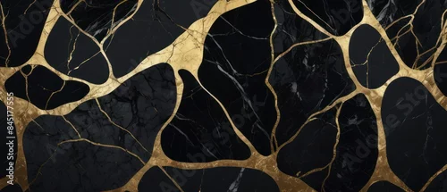 Panel kuchenny z motywem A black and gold marble texture background with swirling patterns