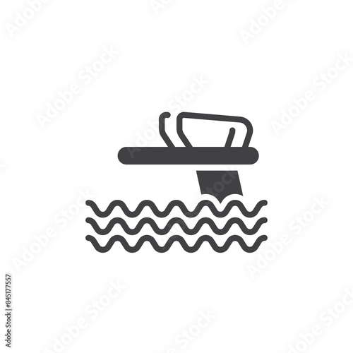 Pool diving board vector icon
