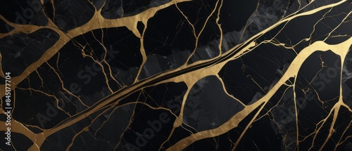 Panel kuchenny z motywem A black and gold marble texture background with swirling patterns