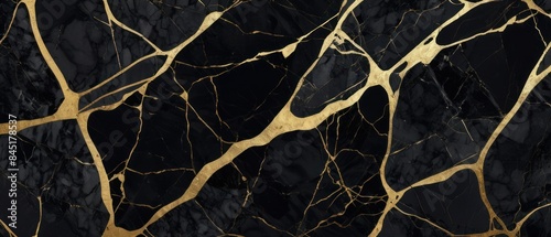 Panel kuchenny z motywem A black and gold marble texture background with swirling patterns