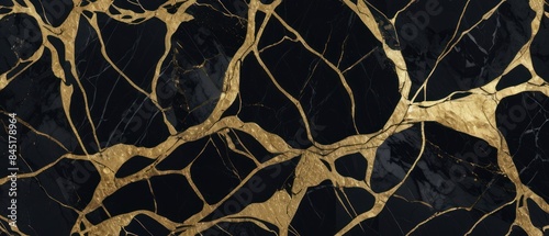 Panel kuchenny z motywem A black and gold marble texture background with swirling patterns