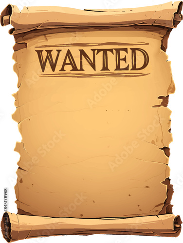 "WANTED"　古びた紙