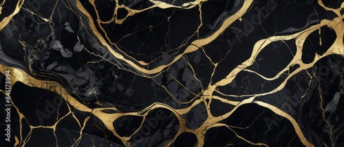 Panel kuchenny z motywem A black and gold marble texture background with swirling patterns