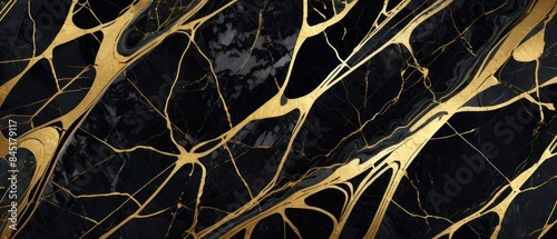 Panel kuchenny z motywem A black and gold marble texture background with swirling patterns