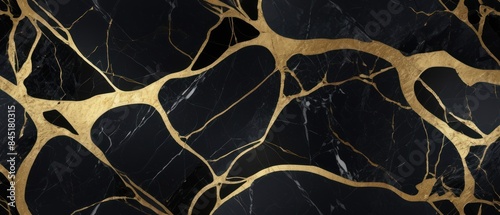 Panel kuchenny z motywem A black and gold marble texture background with swirling patterns