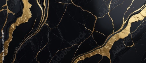 Panel kuchenny z motywem A black and gold marble texture background with swirling patterns
