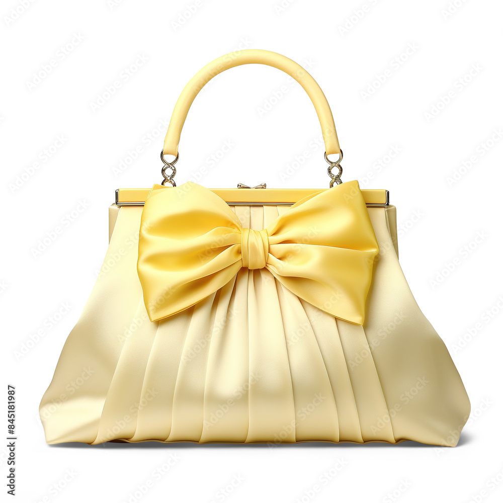 Obraz premium Women wedding bag on transparent background, decorated handmade bags