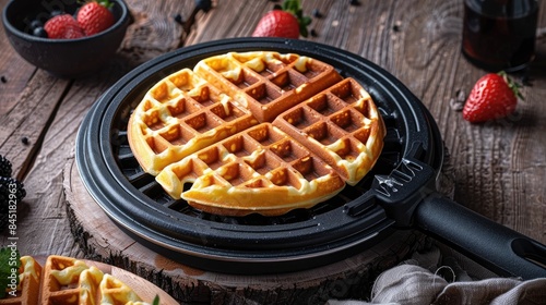 Die cast aluminum plates with non stick coating designed for waffles photo