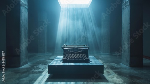 Vintage Typewriter in Divine Spotlight photo