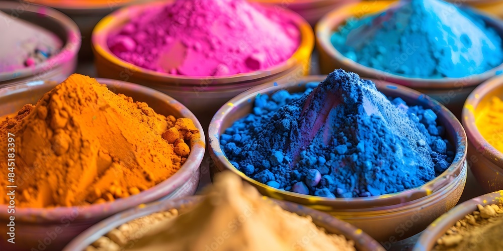 Celebrating Joy with Colorful Powder at the Holi Festival in India. Concept Holi Festival, Colorful Powder, Celebration, India, Joy Celebrating Joy with Colorful Powder at the Holi Festival in India. Concept Holi Festival, Colorful Powder, Celebration, India, Joy