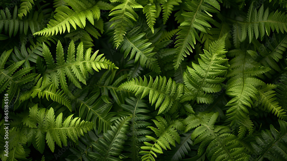 An image capturing the vibrant greenery of a leafy fern background