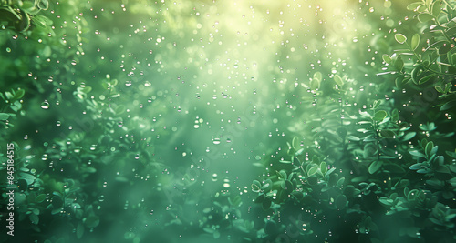 Immersed in a divine gradient of shimmering green background. Generative AI. © visoot