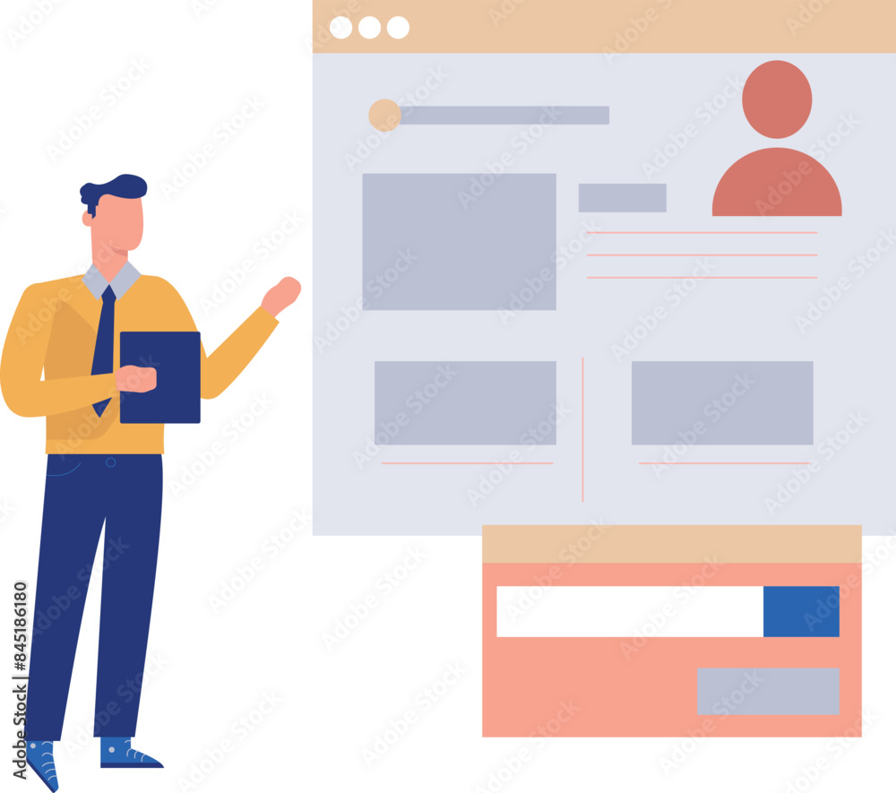 Boy pointing at text form on web page. Boy pointing at text form on web page.
